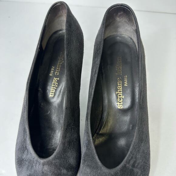 Stephane Kelian Paris Womens size 6.5 Vintage Suede Pumps Black 18553 Witchy - Picture 7 of 13